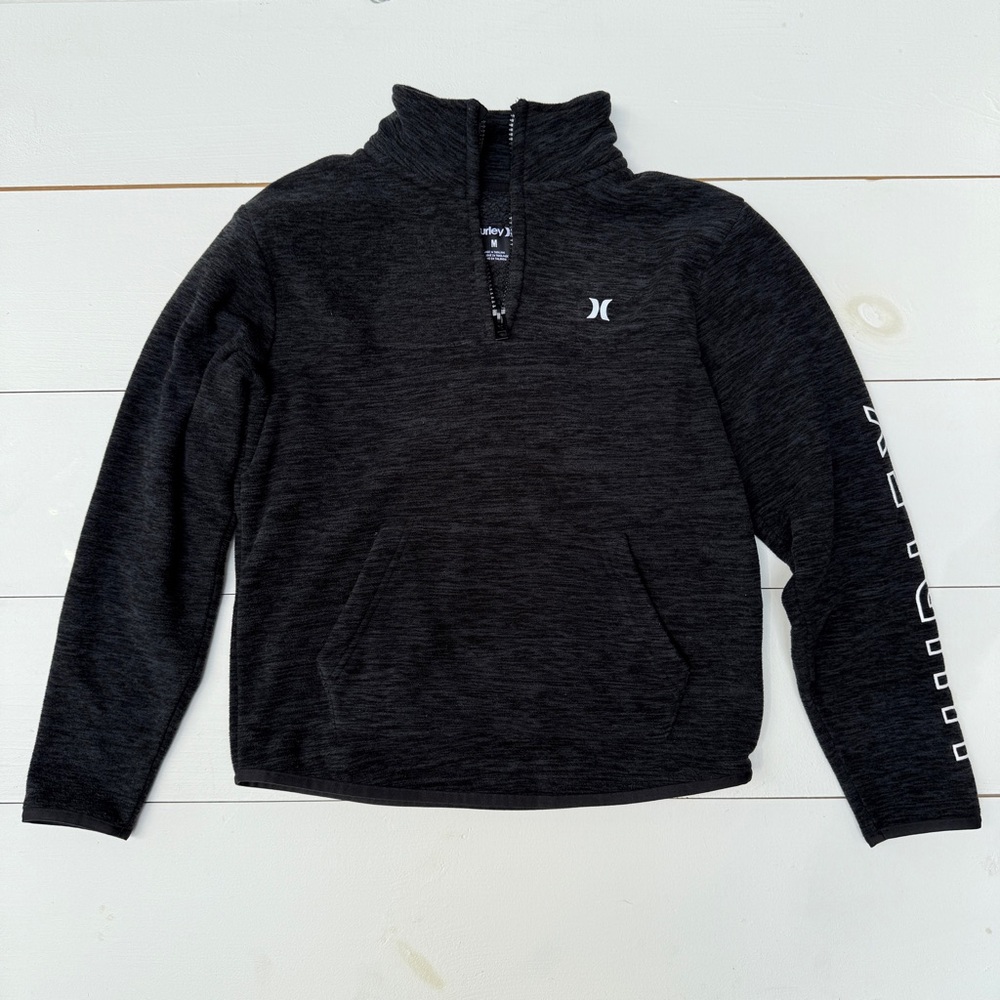 Boys Hurley Black Quarter-Zip Pullover